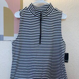 Torrid Black & White Striped Zip Mock Neck Tank – Size 2X (NWT)